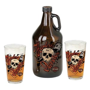 H-D PISTON SKULL GROWLER SET
