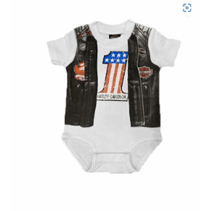 Harley-Davidson  Infant Boys' Printed Faux Vest Creeper
