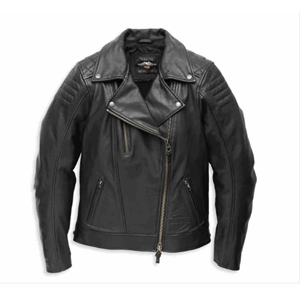 H-D Women's Bezel Biker Collar Leather Jacket