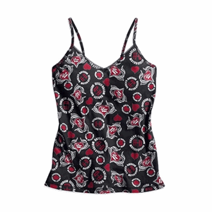 HARLEY-DAVIDSON WOMEN'S HEARTS & WINGS ALLOVER PRINT CAMI BL