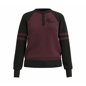 HENLEY-KNIT,RED COLORBLOCK