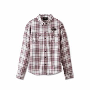SHIRT-WOVEN,PURPLE PLAID