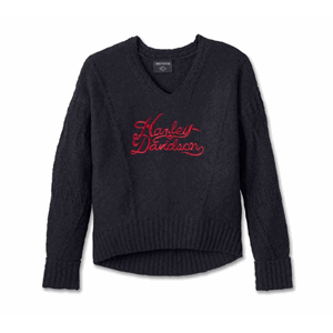 WOMEN'S STATION V-NECK SWEATER - BLACK BEAUTY