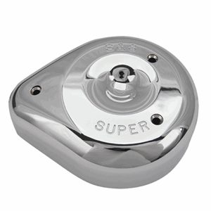 TEARDROP CHROME AIR CLEANER COVER FOR S&S SUPER E & G