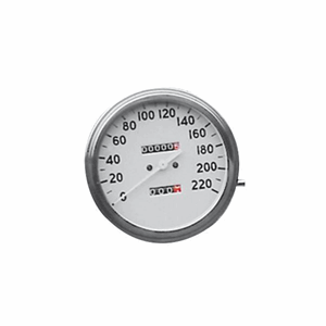 FL SPEEDO, 1:1 RATIO, 220 KM/H, WHITE FACE, 68-84 BT