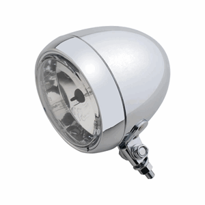 SMOOTH 4 1/2" HEADLIGHT CHROME HALOGEN, HS1 35/35W