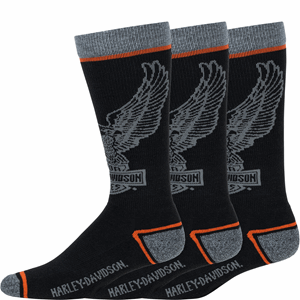 3 PK MENS EAGLE LOGO MIDCALF BLACK, MEN'S, L/43-46