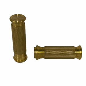 GRIPS FULL KNURLED BRASS TBW, 08-12 TOURING