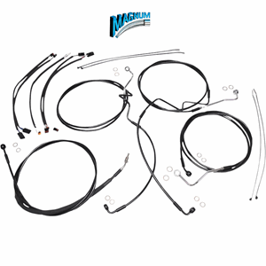 CONTROL CABLE KIT MAGNUM XR BLACK, 12-14" 2017-20 ROAD KING