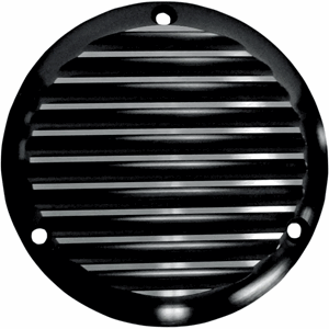 JOKER MACHINE DERBYCOVER 3-HOLE FINNED BLACK 1970-98 BIG TWI