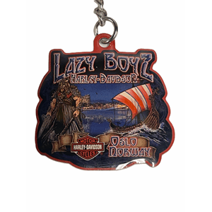 Custom Keychain Lazy Boyz H-D Oslo W/Viking