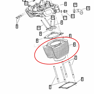 CYLINDER, ASSY, FRONT, 4.075, HOG BLACK
