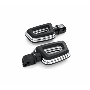 EMPIRE PASSENGER FOOTPEGS, BLACK,EDGE CUT