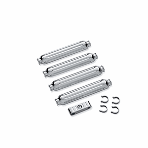 THROTTLE AND IDLE CABLE ADJUSTER DUST COVERS - CHROME