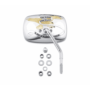 LIVE TO RIDE ONE-PIECE SHORT STEM MIRROR - RIGHT SIDE, GOLD