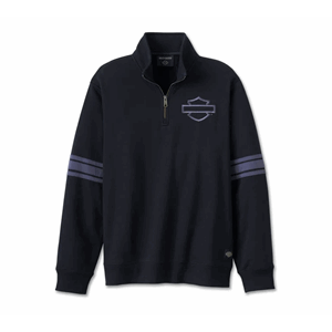 BAR & SHIELD 1/4 ZIP FLEECE - HARLEY BLACK