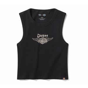 WOMEN'S DICKIES X H-D WINGED BAR & SHIELD RIBBED TANK, BLACK
