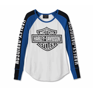 WOMEN'S BAR & SHIELD RAGLAN LONG SLEEVE TEE
