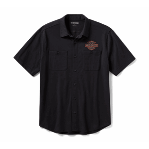MEN'S VINTAGE JERSEY BUTTON-UP - HARLEY BLACK
