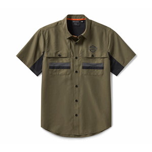 MEN'S H-D TECH VENTED SHORT SLEEVE SHIRT - GREEN/BLK