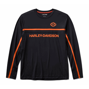 MEN'S H-D TECH VENTED LONG SLEEVE KNIT CREW - HARLEY BLACK