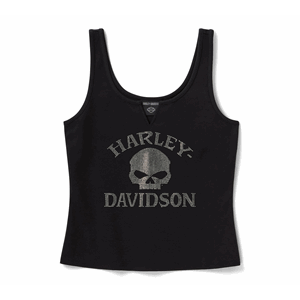 WOMEN'S WILLIE G SKULL BLING TANK - HARLEY BLACK
