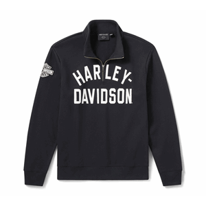MEN'S H-D ESSENTIAL 1/4 ZIP PULLOVER FLEECE - HARLEY BLACK
