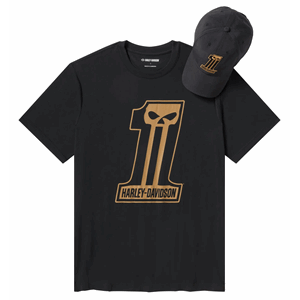 H-D GIFT SET WILLIE G DARK CUSTOM CAP & T-SHIRT BLACK