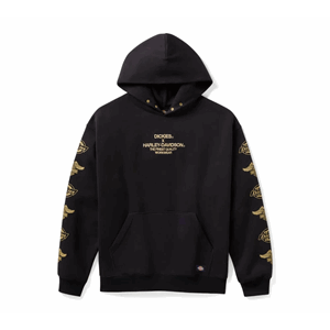 DICKIES X H-D EAGLE SLEEVE HOODIE - ANTHRACITE