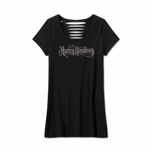 WOMEN'S BLING SABOTAGE SHORT SLEEVE RIP & REPAIR TUNIC