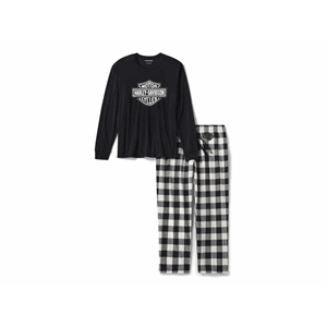 HARLEY-DAVIDSON MEN'S BAR & SHIELD BUFFALO CHECK PAJAMA SET