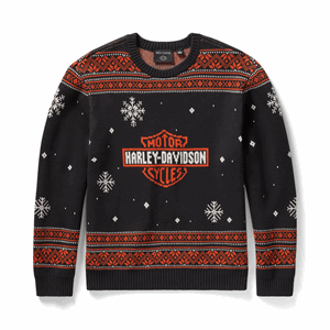HARLEY-DAVIDSON CHRISTMAS SWEATER-KNIT,BLACK, MENS