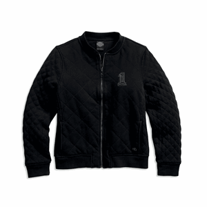 HARLEY-DAVIDSON JACKET-BLACKED OUT,QUILTED, BOMBER, BLACK