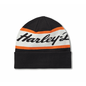 H-D SCRIPT BEANIE - HARLEY BLACK