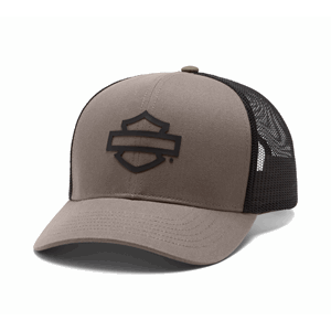 HARLEY-DAVIDSON® OPEN BAR & SHIELD TRUCKER CAP TAN