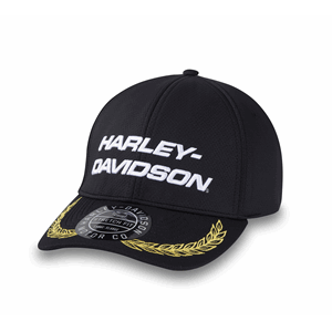 START YOUR ENGINES STRETCH-FIT BASEBALL CAP - HARLEY BLACK