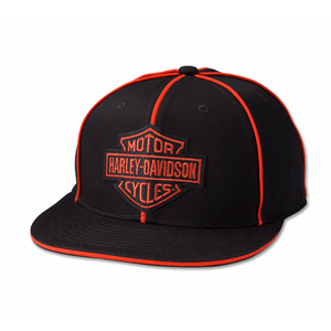 BAR & SHIELD FITTED HAT - BLACK