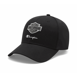 CHAMPION X HARLEY-DAVIDSON ADJUSTABLE BASEBALL CAP-BLCK&SILV