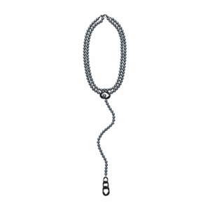 NECKLACE-BL, PEARL, DROP, BLK