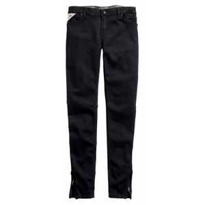 HARLEY-DAVIDSON WOMENS BLACK LABEL SKINNY ZIP MID-RISE JEANS