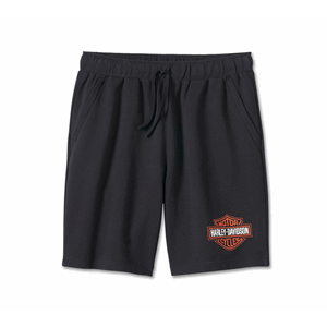 MEN'S BAR & SHIELD FLEECE SHORTS - HARLEY BLACK