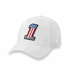 #1 LOGO FITTED 39THIRTY BASEBALL HAT - BRIGHT WHITE