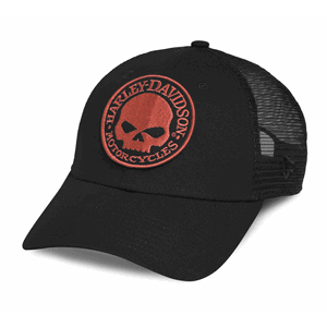 CAP-ORANGESKULL,BLK