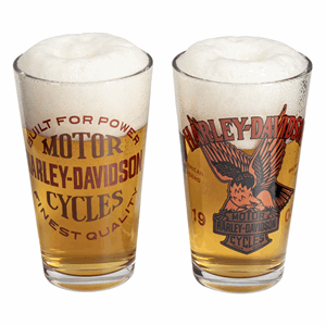 H-D BUILT FOR POWER PINT GLASS SET