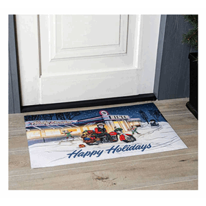 HARLEY-DAVIDSON BIKER SANTA HAPPY HOLIDAYS ENTRY MAT