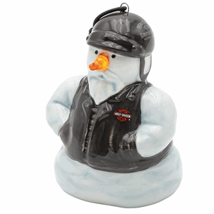 HARLEY-DAVIDSON BIKER LED LIGHTING SNOWMAN HOLIDAY ORNAMENT