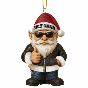 W26 - BIKER GNOME SANTA ORNAMENT