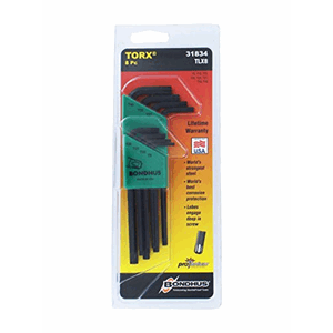 BONDHUS 31834 TORX L-NØKKEL SETT -T9-T40