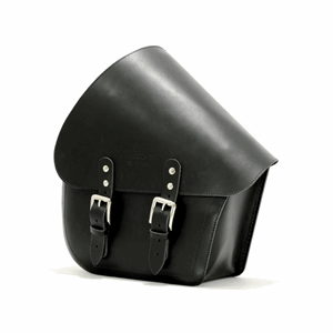 SWINGARM BAG. 18-24 SOFTAIL SMOOTH, BLACK LEATHER. 7 L.