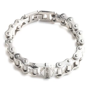 BAR & SHIELD BIKE CHAIN FLEX STEEL BRACELET